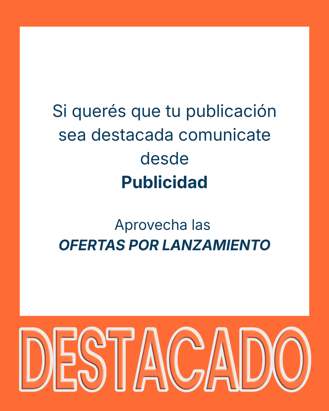 Si querés que tu publicación sea destacada comunicate desde Publicidad Aprovecha las OFERTAS POR LANZAMIENTO (1) Publicaciones destacados en Made in Paraná